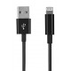 Кабель USB <-> Lightning, 2E, Black, 1м, 2.4A (2E-CCLAB-BL)