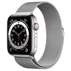 Apple Watch Series 6 44mm 4G Silver Stainless Steel Case With Silver Milanese Loop M07M3/M09E3
