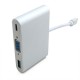 Адаптер USB 3.1 Type-C (M) - VGA (F) / USB 3.0 (F) / USB Type-C (F), Extradigital, White (KBV1690)