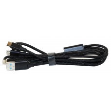 Кабель USB - Lightning + micro USB + Type C 1 м Celebrat CB-04 Black