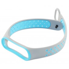 Силиконовый браслет для Mi band 3/4 Sport, Grey-blue