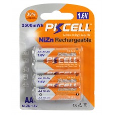 Акумулятор AA, 2500 mAh, PKCELL, 4 шт, 1.6V,  Rechargeable, Blister