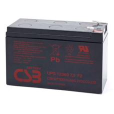 Батарея для ДБЖ 12В 7.5Ач CSB, UPS12360, ШхДхВ 65х151х94 (UPS12360)