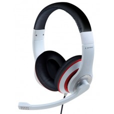 Навушники Gembird MHS-03, White/Black/Red, 3.5 мм (4-pin), мікрофон (MHS-03-WTRDBK)