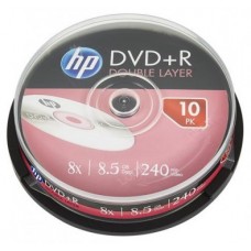 Диск DVD+R 10 HP, 8.5Gb (Double Layer), 8x, Cake Box (DRE00060-3)