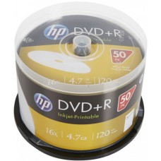 Диск DVD+R 50 HP, 4.7Gb, 16x, Printable, Cake Box (DRE00026WIP-3)