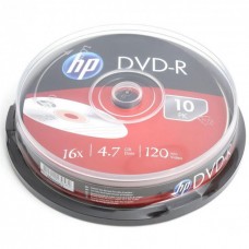 Диск DVD-R 10 HP, 4.7Gb, 16x, Cake Box (DME00026-3)