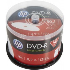 Диск DVD-R 50 HP, 4.7Gb, 16x, Printable, Cake Box (DME00025WIP-3)