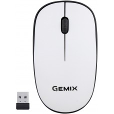 Миша Gemix GM195 1200 DPI бездротова, White, Міні-USB ресивер (GM195WH)