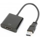 Адаптер USB 3.0 (M) - HDMI (F), Cablexpert, Black, 15 см (A-USB3-HDMI-02)