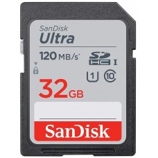 Карта пам'яті SDHC, 32Gb, Class10 UHS-I U1, SanDisk Ultra, 120 / 40 MB/s (SDSDUN4-032G-GN6IN)