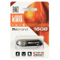 USB Flash Drive 16Gb Mibrand Aligator Black (MI2.0/AL16U7B)