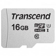 Карта памяти microSDHC, 16Gb, Class10 UHS-I, Transcend, SD адаптер (TS16GUSD300S-A)