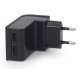 Мережевий зарядний пристрій EnerGenie Black, 2 USB, 2.1A (EG-U2C2A-02)