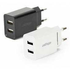Мережевий зарядний пристрій EnerGenie Black/White, 2 USB, 2.1A (EG-U2C2A-03-MX)