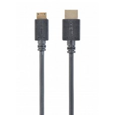 Кабель mini HDMI - HDMI 3 м Cablexpert Black, V1.4, позолочені конектори (CC-HDMI4C-10)