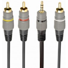 Кабель Audio DC3.5 > 3RCA mini-jack (M) > 3 тюльпана (M) Cablexpert 1.5 м (CCAP-4P3R-1.5M)