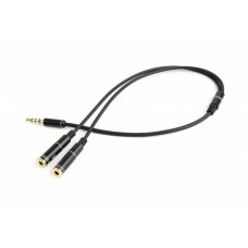 Перехідник звуковий Cablexpert 3.5мм 4-pin М/F 3.5мм + мікрофон 
