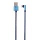 Кабель USB - Lightning 1 м Cablexpert Blue, 2.1А, угловой, премиум (CC-USB2J-AMLML-1M-BL)