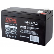 Батарея для ДБЖ 12В 7.2Ач PowerCom, PM12-7.2AH, ШхДхВ 150x64x94