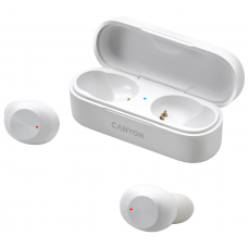 Навушники Canyon TWS-1, White, бездротові (Bluetooth), мікрофон (CNE-CBTHS1W)