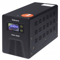 Джерело безперебійного живлення Gemix PSN-1000 Black, 1000 ВА, 600 Вт (PSN1000VA)