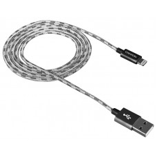 Кабель USB <-> Lightning, Canyon CFI-3, Black/Gray, 1 м, в нейлоновой оплетке (CNE-CFI3DG)