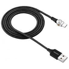 Кабель USB - USB Type-C 1 м Canyon UC-8 Black, 2A, з магнітною поворотною системою (CNS-USBC8B)