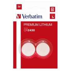 Батарейка CR2430, літієва, Verbatim, 2 шт, Blister (49937)