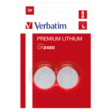 Батарейка CR2450, літієва, Verbatim, 2 шт, Blister (49938)