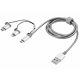 Кабель USB - Lightning + micro USB + Type-C 1 м Verbatim Silver (48870)