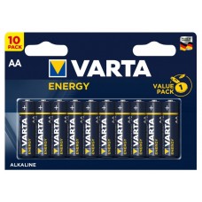 Батарейка AA (LR6), лужна, Varta High Energy, 10 шт, 1.5V, Blister (4106229491)