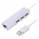 Адаптер Maxxter, Grey, USB 3.0 - 3*USB 3.0 (F) / RJ-45(F) Gigabit Etherne 1000 Mbps, металл