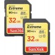 Карта памяти SDHC, 32Gb, Сlass10 UHS-I U3 V30, SanDisk Extreme, 2 шт (SDSDXVE-032G-GNCI2)