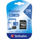 Карта памяти microSDXC, 128Gb, Verbatim Premium, SD адаптер (44085)