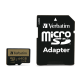 Карта пам'яті microSDXC, 64Gb, Class10 UHS-I U3 V30, Verbatim Pro+, SD адаптер (44034)