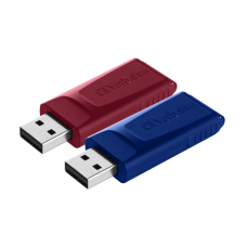 USB Flash Drive 32Gb Verbatim Slider, 2 шт, Red и Blue (49327)