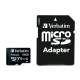 Карта памяти microSDXC, 64Gb, Class10 UHS-1 V10, Verbatim Premium, SD адаптер (44084)