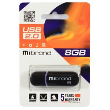 USB Flash Drive 8Gb Mibrand Panther Black (MI2.0/PA8P2B)