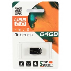 USB Flash Drive 64Gb Mibrand Hawk Black (MI2.0/HA64M1B)