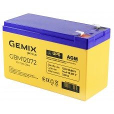 Батарея для ДБЖ 12В 7.0Ач Gemix GBM1207, 12V 7.0Ah, AGM yellow-blue, 151х65х100 мм