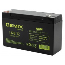 Батарея для ДБЖ 6В 12Ач Gemix, LP6-12, ШхДхВ 151х50х100 (LP612)