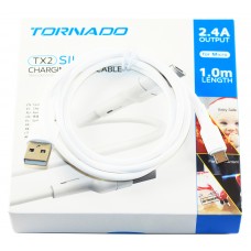 Кабель USB - micro USB 1 м Tornado TX2 White, 2.4A