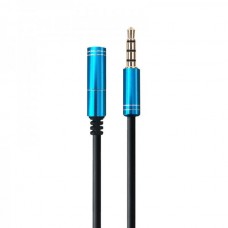 Удлинитель Audio Maxxter DC3.5 папа-мама 1 м Black стерео аудио+микрофон, 4 пин, 3.5 мм (A-3434-1m)