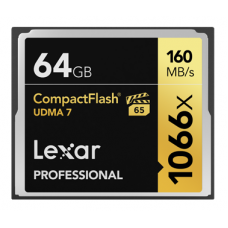 Карта пам'яті CompactFlash, 64Gb, Lexar Professional 1066x, 160 / 155 MB/s (LCF64GCRB1066)