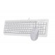 Комплект A4Tech Fstyler Sleek Multimedia Comfort F1512, White, клавіатура+миша, USB