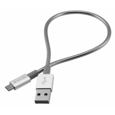 Кабель USB <-> microUSB, Verbatim, Silver, 30 см (48865)
