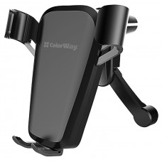 Автотримач для телефону ColorWay Soft Touch Gravity Holder, Black (CW-CHG03-BK)