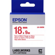Картридж Epson LK5WRN, White/Red, 18 мм / 9 м, стандартна стрічка (C53S655007)