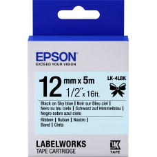 Картридж Epson LK4LBK, Blue/Black, 12 мм / 5 м, сатинова (текстильна) стрічка (C53S654032)